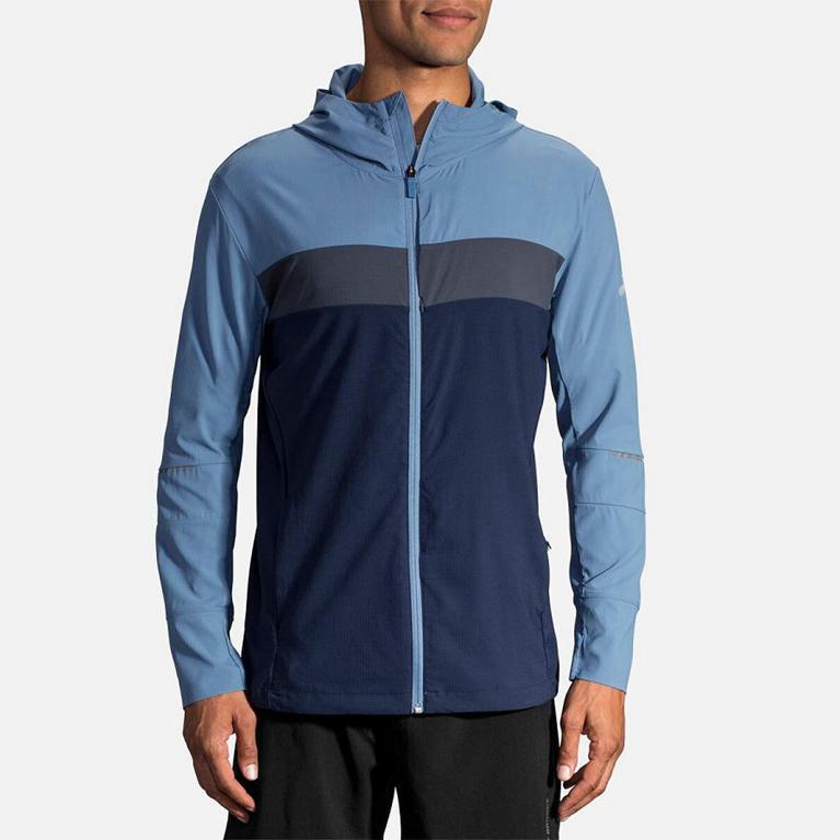 Brooks Men's CANOPY Running Jackets - Blue - Canada (JSROB-4362)